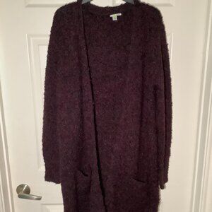 Halogen Women Long Purple Cardigan